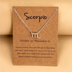 Silver Scorpio Zodiac Sogn Necklace